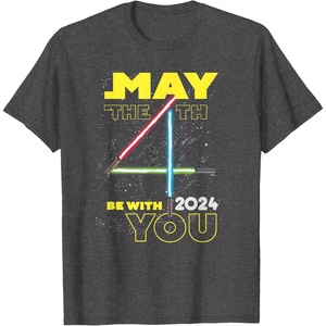 image:imageStar Wars May the 4th Be With You 2024 Lightsabers TShirtDark Heather Grey