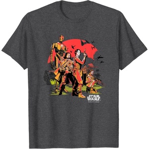 image:imageStar Wars Rogue One Last Stand Island Retro Distressed TShirtDark Heather Grey