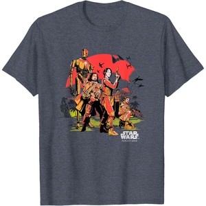image:imageStar Wars Rogue One Last Stand Island Retro Distressed TShirtHeather Blue