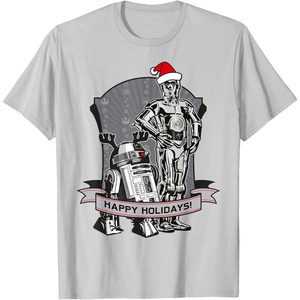 image:imageStar Wars The Clone Wars Happy Holidays Droid TShirtSilver Grey