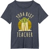 image:imageStar Wars Classic Yoda Best Teacher Jedi Vintage Chibi Yoda TShirtHeather Blue