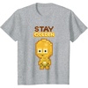 image:imageStar Wars Iconic C3PO Stay Golden Pixel Art Chibi Big Logo TShirtHeather Grey