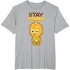 image:imageStar Wars Iconic C3PO Stay Golden Pixel Art Chibi Big Logo TShirtHeather Grey