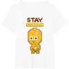 image:imageStar Wars Iconic C3PO Stay Golden Pixel Art Chibi Big Logo TShirtWhite