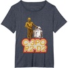 image:imageStar Wars iconic Duo C3PO amp R2D2 Big Chest Retro Poster TShirtHeather Blue