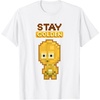 image:imageStar Wars Iconic C3PO Stay Golden Pixel Art Chibi Big Logo TShirtWhite