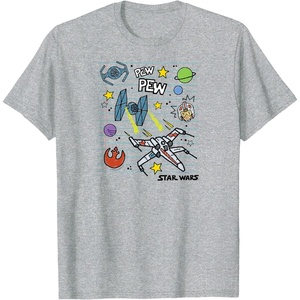 image:imageStar Wars  Scribble Ships TShirtHeather Grey