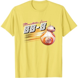 image:imageStar Wars BB8 Resistance Hero Retro 80s Style Chest Logo TShirtLemon Yellow