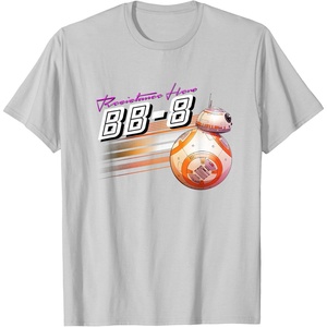 image:imageStar Wars BB8 Resistance Hero Retro 80s Style Chest Logo TShirtSilver Grey