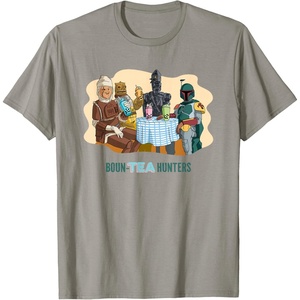 image:imageStar Wars BounTea Hunters Drinking Boba Tea With Boba Fett TShirtSlate Grey