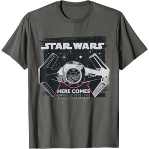 image:imageStar Wars Classic Empire TIE Fighter Here Comes Trouble TShirtAsphalt Grey