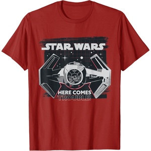 image:imageStar Wars Classic Empire TIE Fighter Here Comes Trouble TShirtCranberry Red