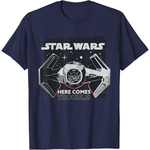 image:imageStar Wars Classic Empire TIE Fighter Here Comes Trouble TShirtNavy Blue
