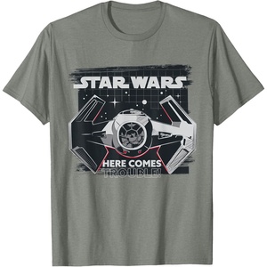 image:imageStar Wars Classic Empire TIE Fighter Here Comes Trouble TShirtOlive Heather