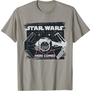 image:imageStar Wars Classic Empire TIE Fighter Here Comes Trouble TShirtSlate Grey