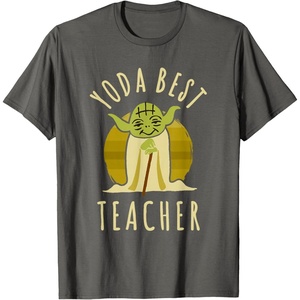 image:imageStar Wars Classic Yoda Best Teacher Jedi Vintage Chibi Yoda TShirtAsphalt Grey