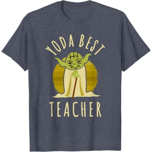 image:imageStar Wars Classic Yoda Best Teacher Jedi Vintage Chibi Yoda TShirtHeather Blue
