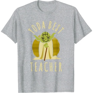 image:imageStar Wars Classic Yoda Best Teacher Jedi Vintage Chibi Yoda TShirtHeather Grey
