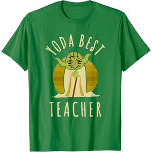 image:imageStar Wars Classic Yoda Best Teacher Jedi Vintage Chibi Yoda TShirtKelly Green