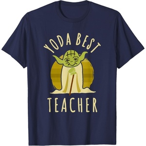 image:imageStar Wars Classic Yoda Best Teacher Jedi Vintage Chibi Yoda TShirtNavy Blue