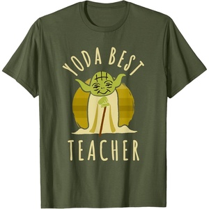 image:imageStar Wars Classic Yoda Best Teacher Jedi Vintage Chibi Yoda TShirtOlive Green