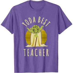 image:imageStar Wars Classic Yoda Best Teacher Jedi Vintage Chibi Yoda TShirtPurple Heather