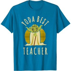 image:imageStar Wars Classic Yoda Best Teacher Jedi Vintage Chibi Yoda TShirtSapphire Blue