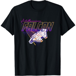 image:imageStar Wars Epic Millennium Falcon Retro 80s Style Big Poster TShirtBlack