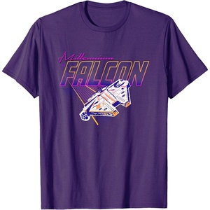 image:imageStar Wars Epic Millennium Falcon Retro 80s Style Big Poster TShirtPurple