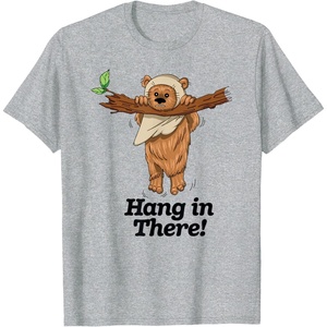 image:imageStar Wars Hang In There Ewok Hanging From Tree Branch TShirtHeather Grey
