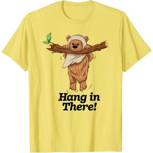 image:imageStar Wars Hang In There Ewok Hanging From Tree Branch TShirtLemon Yellow