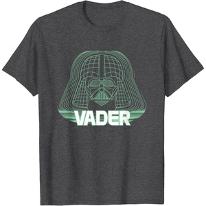 image:imageStar Wars Iconic Darth Vader Helmet Neon Line Art Portrait TShirtDark Heather Grey