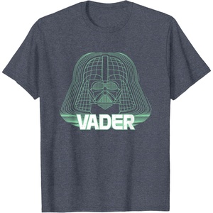 image:imageStar Wars Iconic Darth Vader Helmet Neon Line Art Portrait TShirtHeather Blue