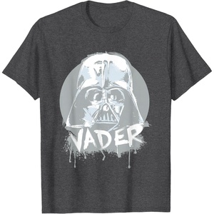image:imageStar Wars Iconic Darth Vader Helmet Paint Big Chest Portrait TShirtDark Heather Grey