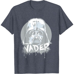 image:imageStar Wars Iconic Darth Vader Helmet Paint Big Chest Portrait TShirtHeather Blue