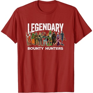 image:imageStar Wars Legendary Bounty Hunters Boba Fett IG88 Cad Bane TShirtCranberry Red
