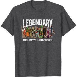 image:imageStar Wars Legendary Bounty Hunters Boba Fett IG88 Cad Bane TShirtDark Heather Grey