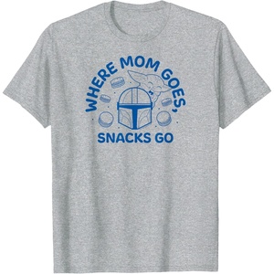 image:imageThe Mandalorian  Where Mom Goes Snacks Go TShirtHeather Grey