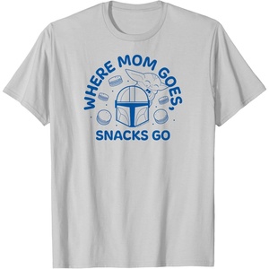 image:imageThe Mandalorian  Where Mom Goes Snacks Go TShirtSilver Grey