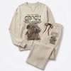 image:imageSTAR WARS Womens Star Wars the Mandalorian and Grogu Officially Licensed Feel the Force Fleece Sweatshirt Juniors Notch Neck Pullover