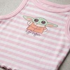 image:imageStar Wars Girls Star Wars the Mandalorian and Grogu Girls Baby Yoda Printed Stripe Soft Hand Screen Tank TopLight Pink