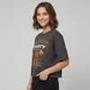 image:imageStar Wars Womens Star Wars the Mandalorian and Grogu Bounty Hunter Puff Ink Boxy Crop Graphic TShirt Juniors XsXXLCharcoal
