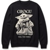image:imageSTAR WARS Womens Star Wars the Mandalorian and Grogu Feel the Force Juniors Crewneck Sweatshirt Fleece Pullover XsxxlBlack