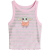 image:imageStar Wars Girls Star Wars the Mandalorian and Grogu Girls Baby Yoda Printed Stripe Soft Hand Screen Tank TopLightpink
