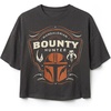 image:imageStar Wars Womens Star Wars the Mandalorian and Grogu Bounty Hunter Puff Ink Boxy Crop Graphic TShirt Juniors XsXXLCharcoal