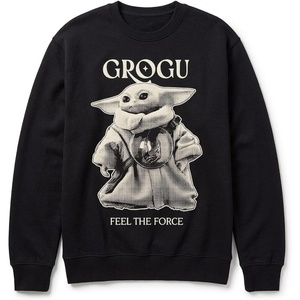 image:imageSTAR WARS Womens Star Wars the Mandalorian and Grogu Feel the Force Juniors Crewneck Sweatshirt Fleece Pullover XsxxlBlack