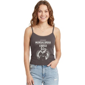 image:imageStar Wars Womens Star Wars Juniors Metallic Grogu TankCharcoal