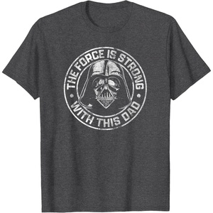 image:imageStar Wars Fathers Day Darth Vader Strong Force Dad Disney TShirtDark Heather Grey