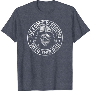 image:imageStar Wars Fathers Day Darth Vader Strong Force Dad Disney TShirtHeather Blue
