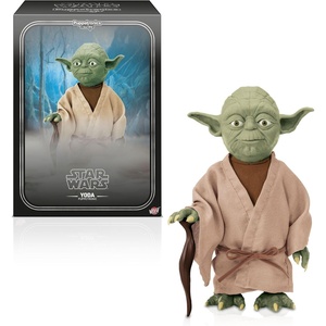 image:imageWOW Stuff Star Wars Yoda Puppetronic by RealFX  17in Interactive Animatronic Puppet Over 120 Sounds amp Actions Realistic Skin Moving Eyes Mouth Ears amp Head  Premium Jedi Robe  For fans ages 8